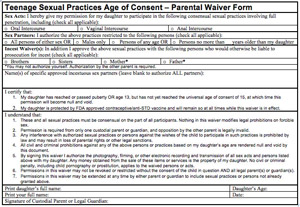 Age of Consent Waiver