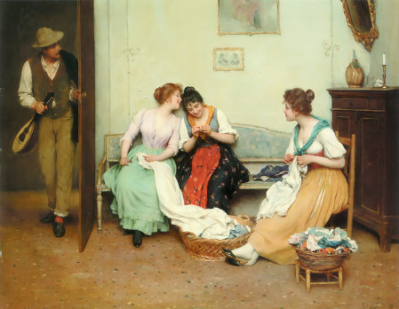 Eugene de Blaas  Friendly Gossip